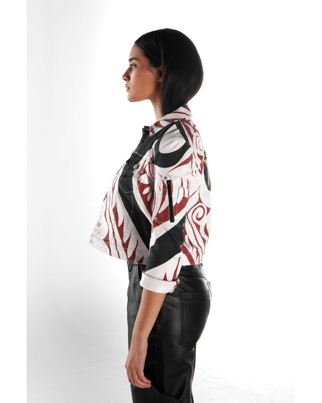 Born in Exile Multicolor Printed Denim Jacket