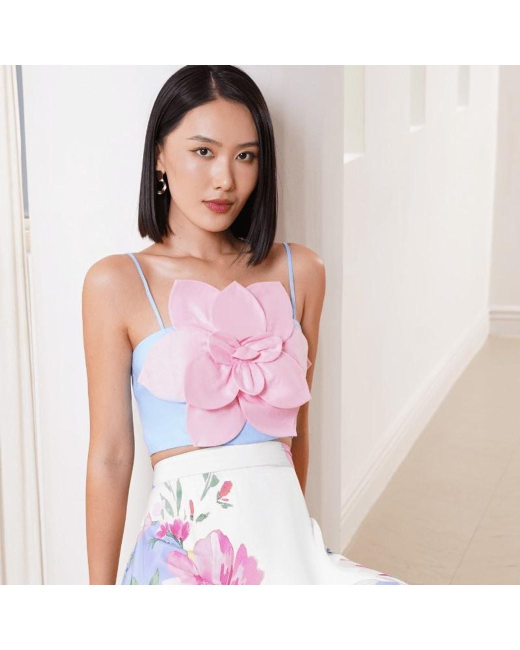 Yumi Kim Pink Sahara Flower Linen Top