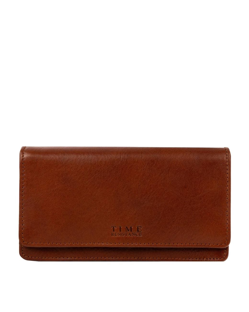 Time Resistance Brown Leather Continental Wallet