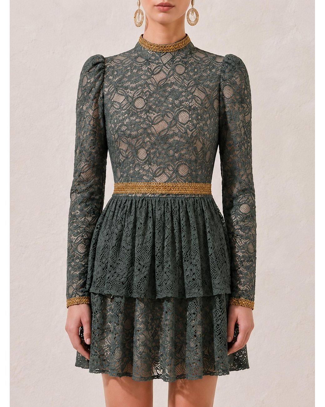 Mandarano Gray Siena Lace Dress