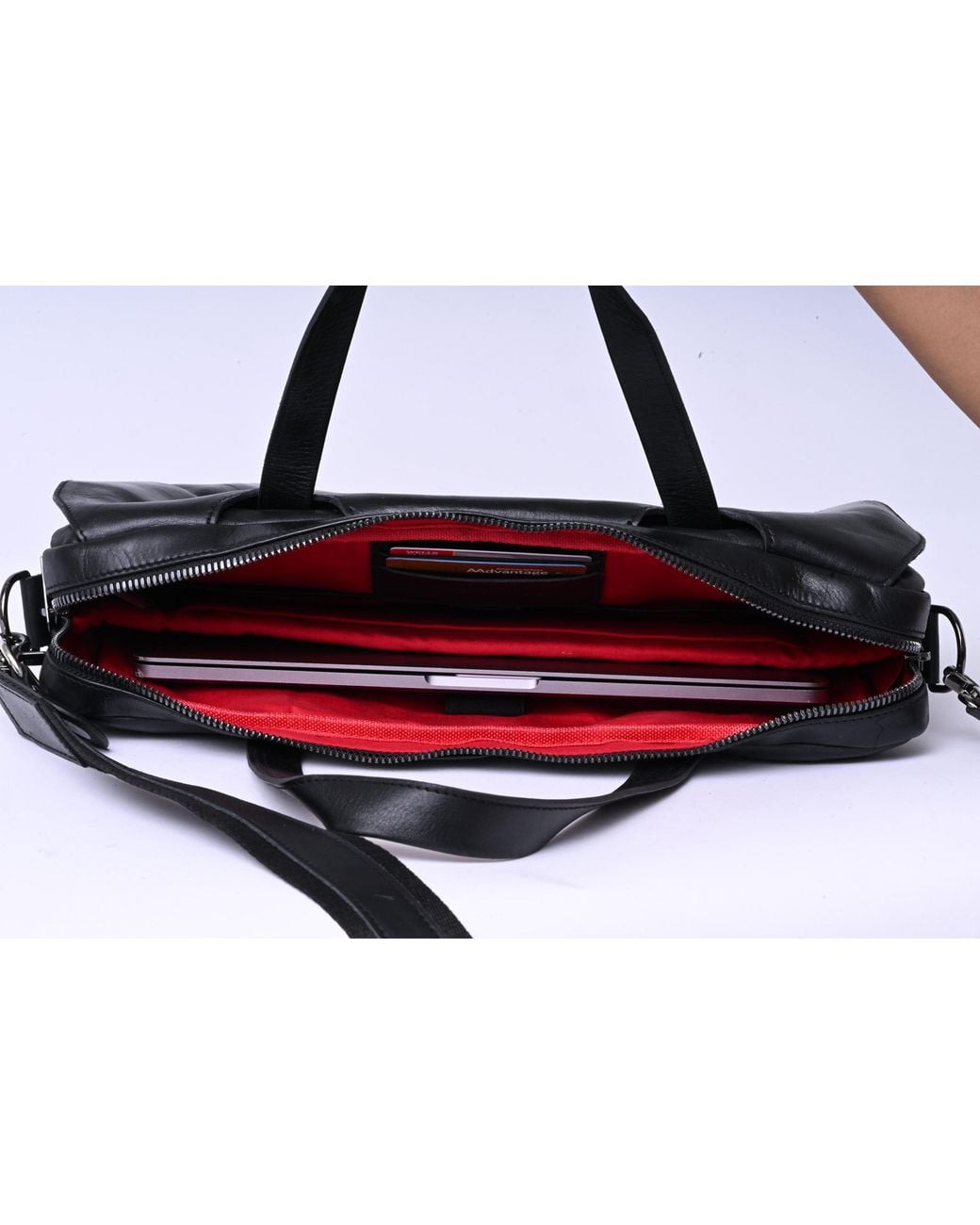 Mauritius Black Leather Laptop Bag Briefcase & Travel Bag Taylor for men