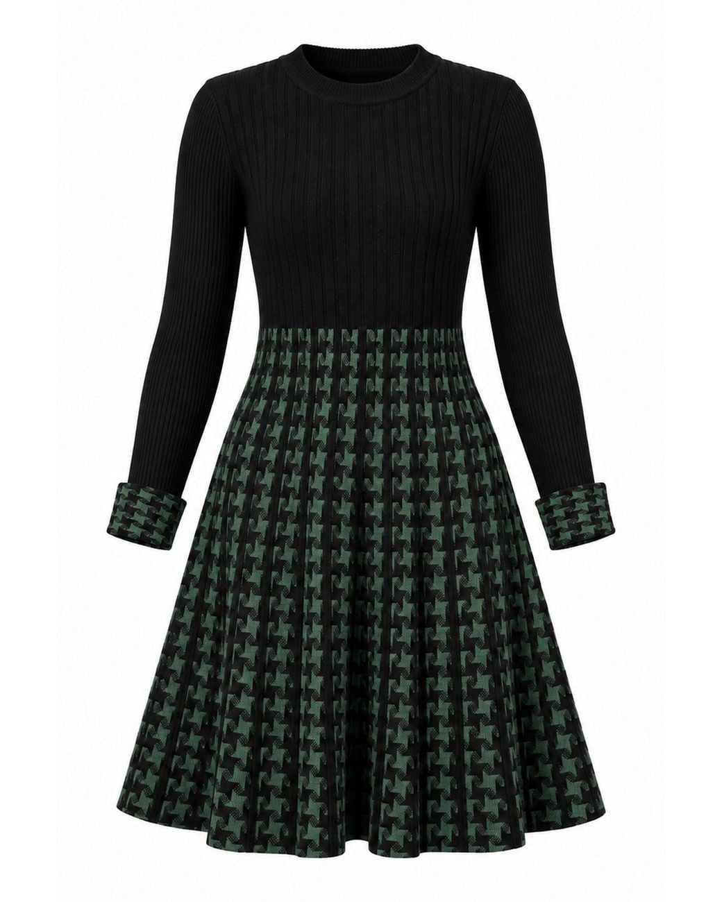 James Lakeland Black Houndstooth Knitted Dress