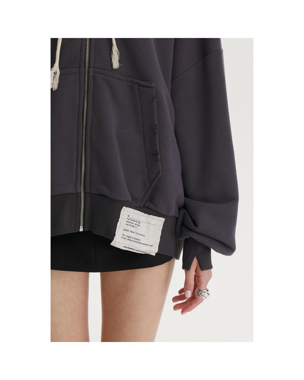 mysimplicated Gray Dept. Graphite Hoodie for men