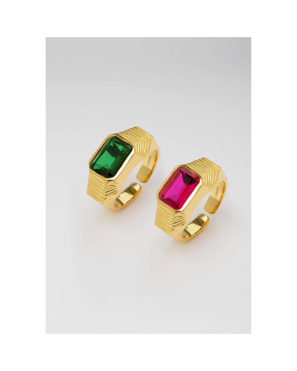 Lavani Jewels Pink Fuchsia & Plated Chevalier Ring