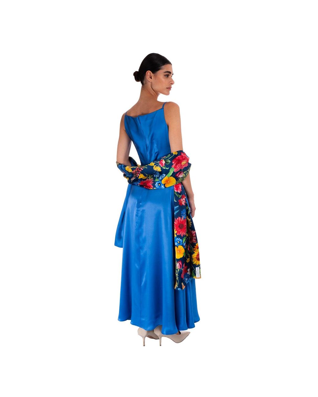 Sofia Tsereteli Blue The Rarefied Silk Gown With Scarf