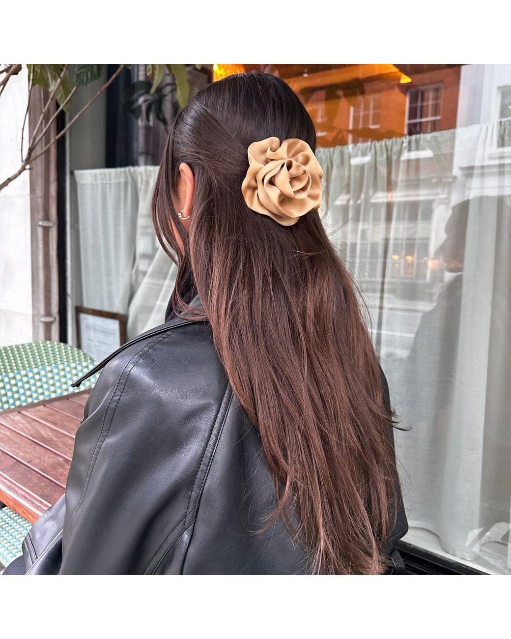 Sylk Black Flower Hair Clip