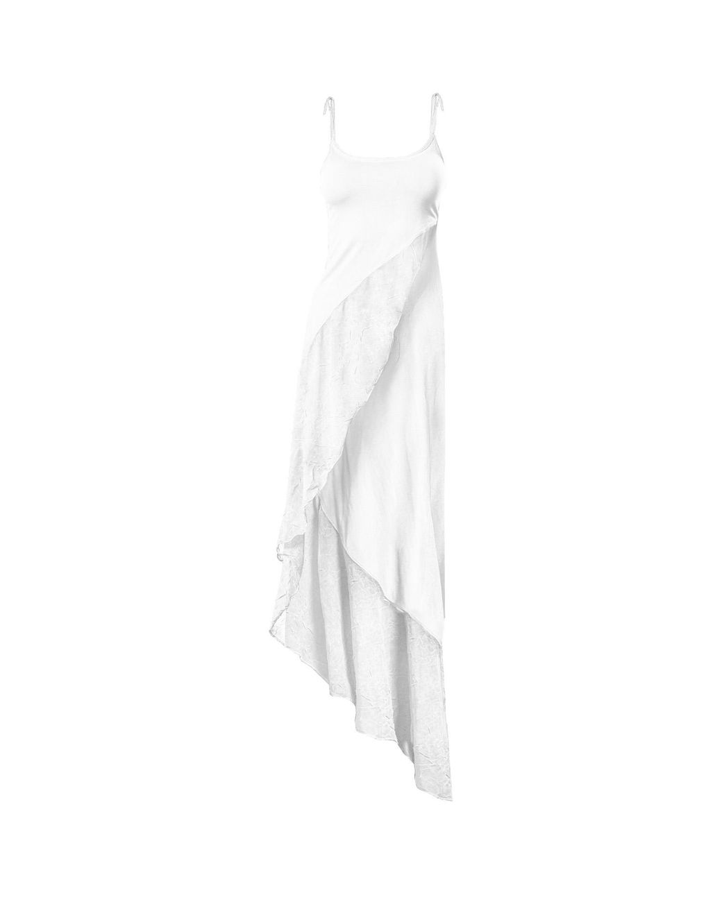 Zhenabia White Aria Blouse Asymmetrical Cut Boho Summer Top