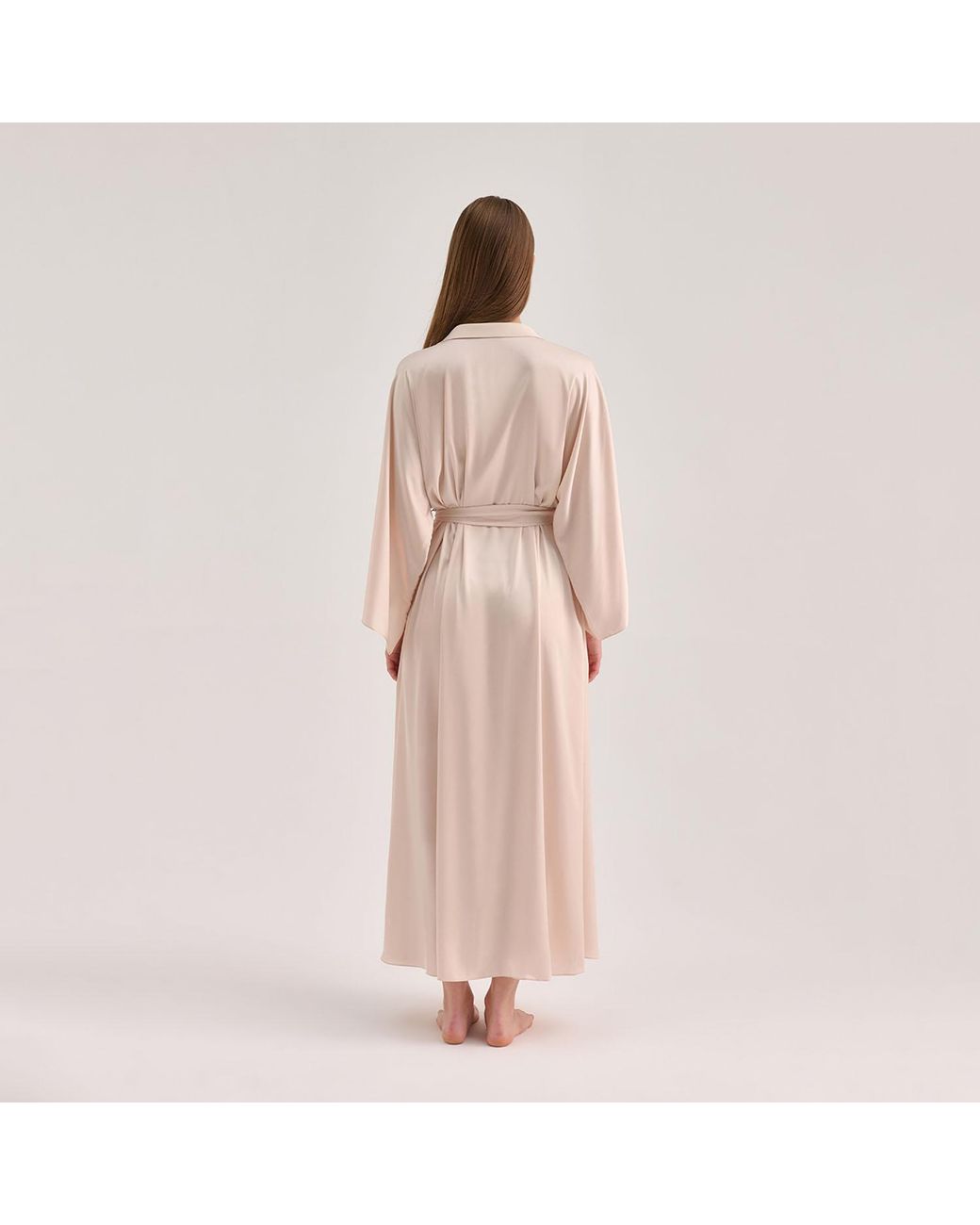 Avenue 8 Natural Silk Maxi Collar Robe