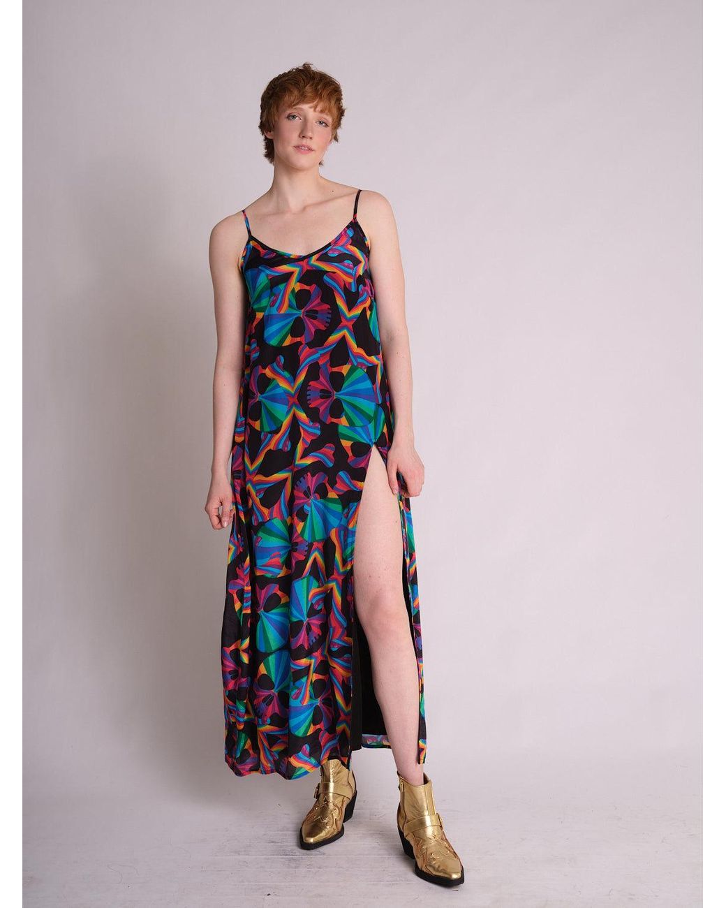 Any Old Iron Blue Skull Long Dress