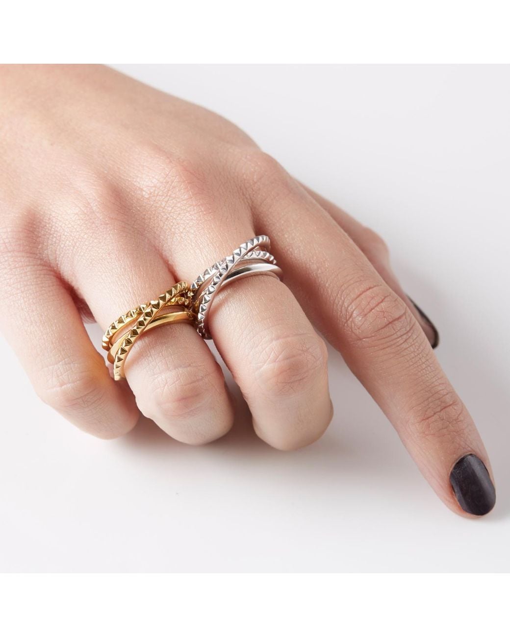 Kasun Metallic Entwined Serpent Ring