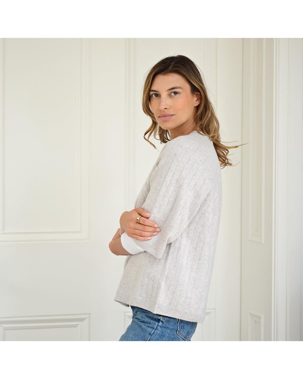 Cove Natural Brooke Boxy Short Sleeve Top