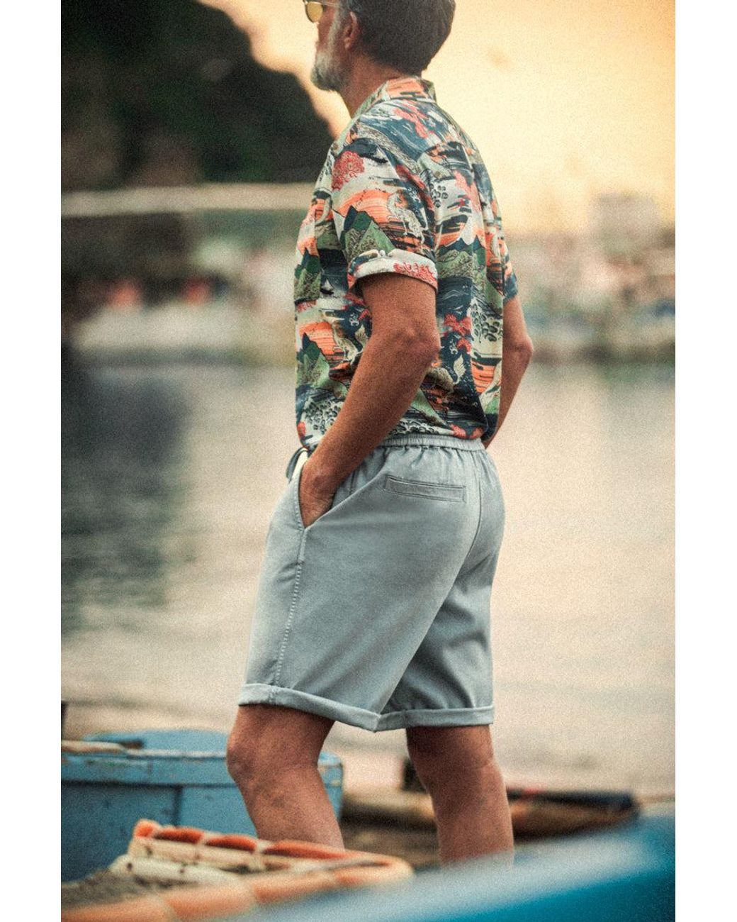&SONS Trading Co Blue Orta Bermuda Shorts Sky for men
