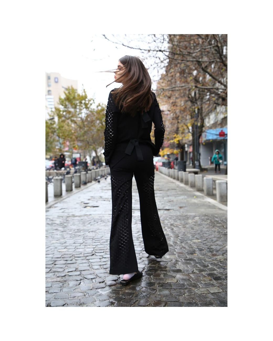 Silvia Serban Black Dragon Skin Laser Cut Suit