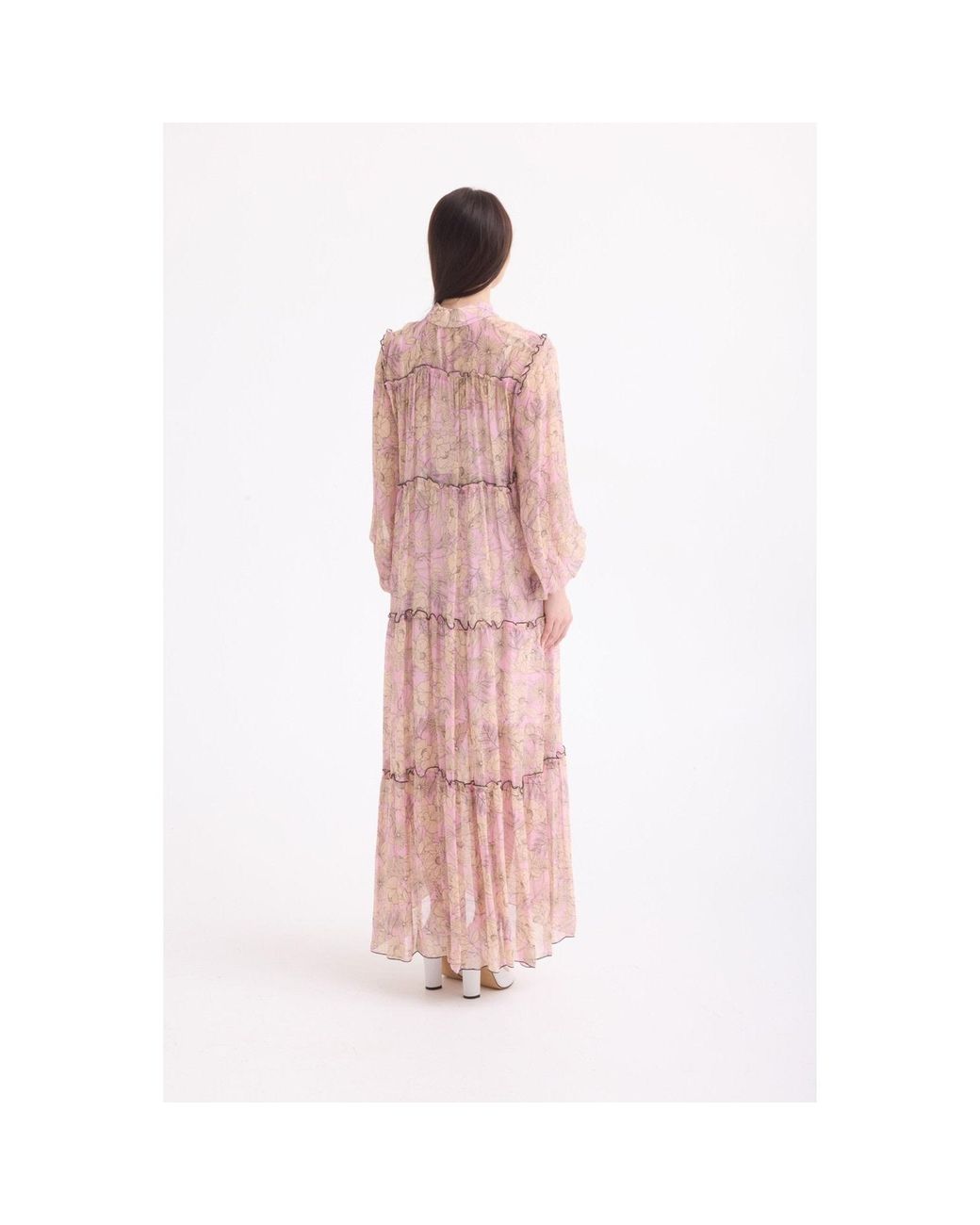 Georgette Pink Blush Garden Maxi Dress