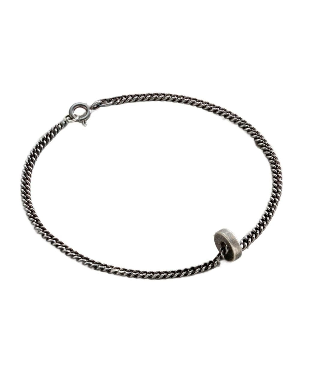 Posh Totty Designs Metallic Oxidised Sterling Mini Spinning Disc Bracelet for men