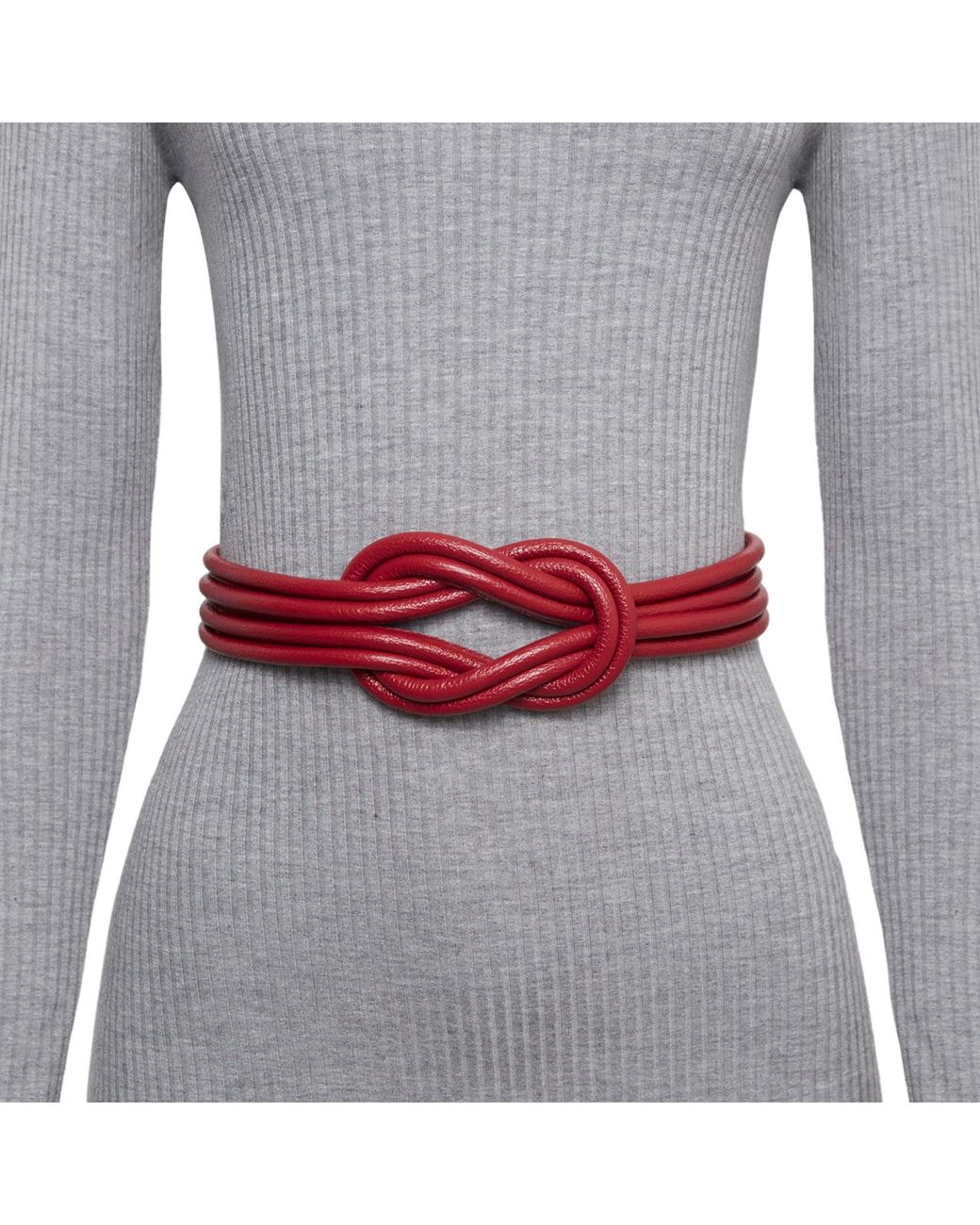 BeltBe Red Knot Leather Belt