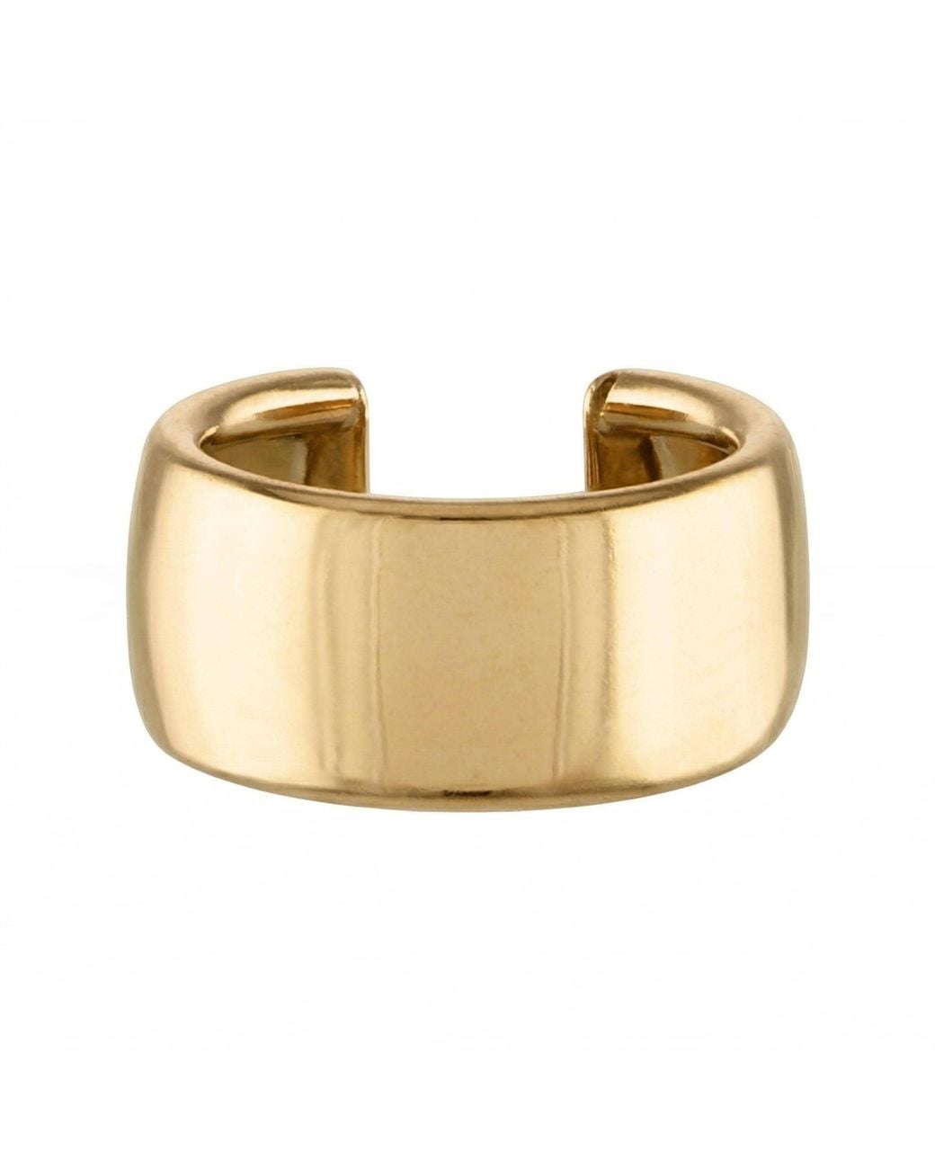 Zahav Jewelry Metallic 14K Solid 4Mm Wide Plain Ear Cuff