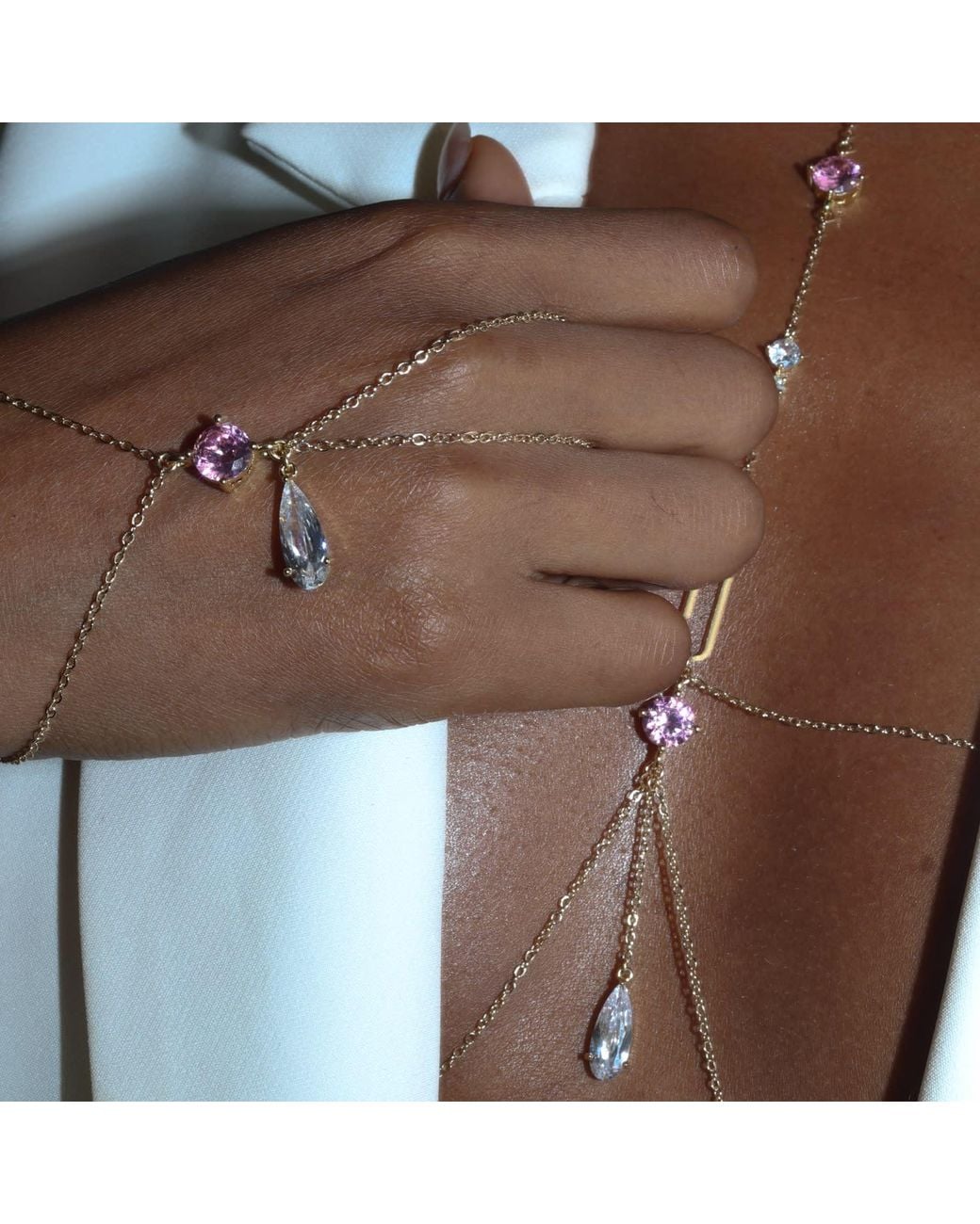 Studio Baloge Metallic Lumina T-Line Body Chain