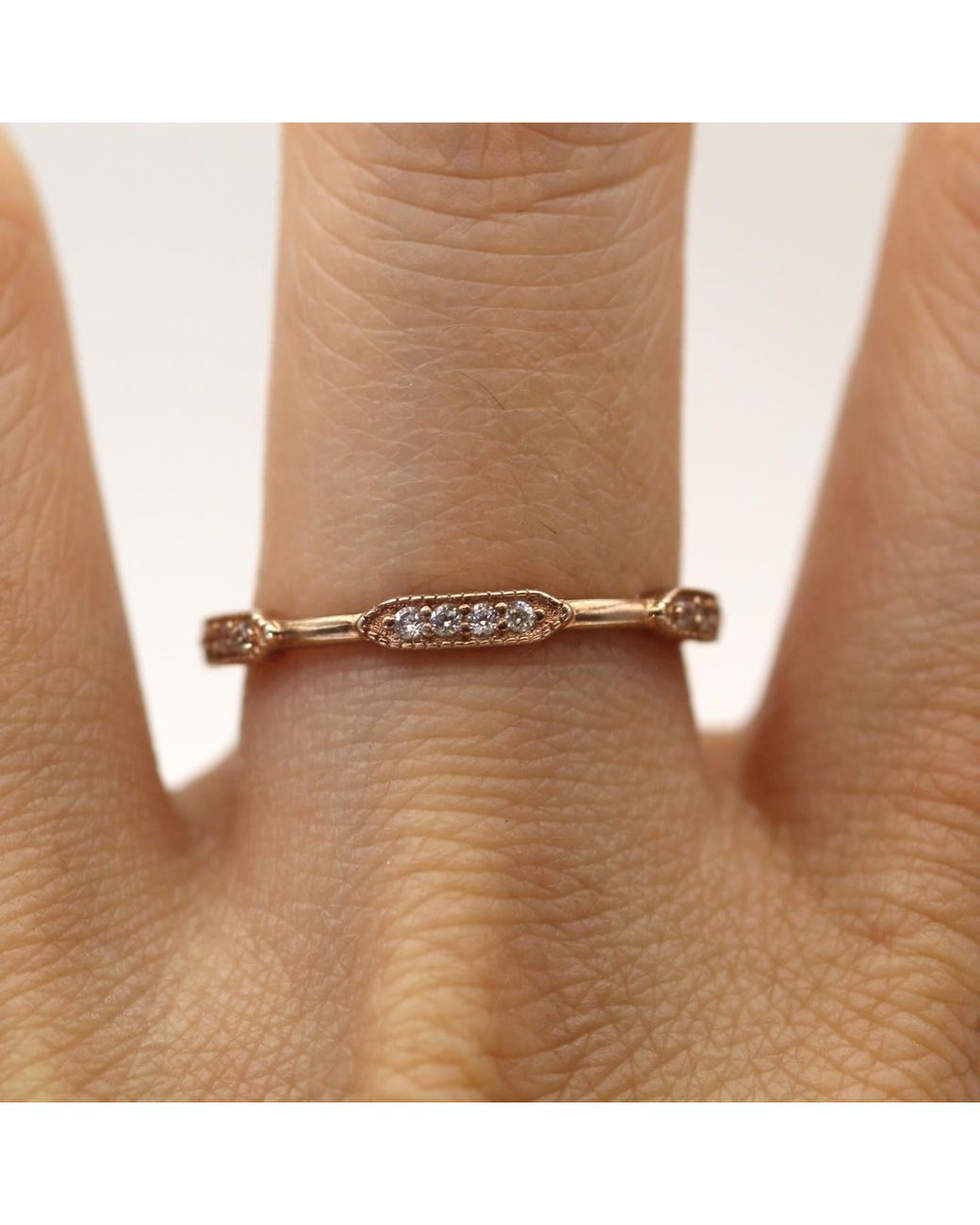 VicStoneNYC Fine Jewelry Metallic Unique Settling Diamond Eternity Bar Band