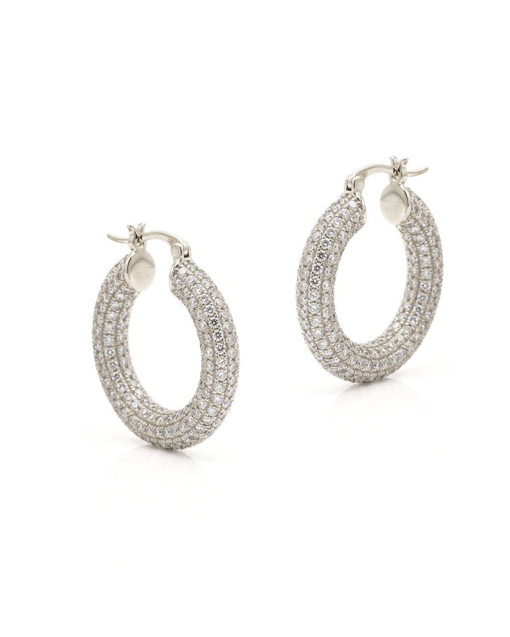 Jaredjamin Metallic Aria Pavé Chubby Hoop Earrings