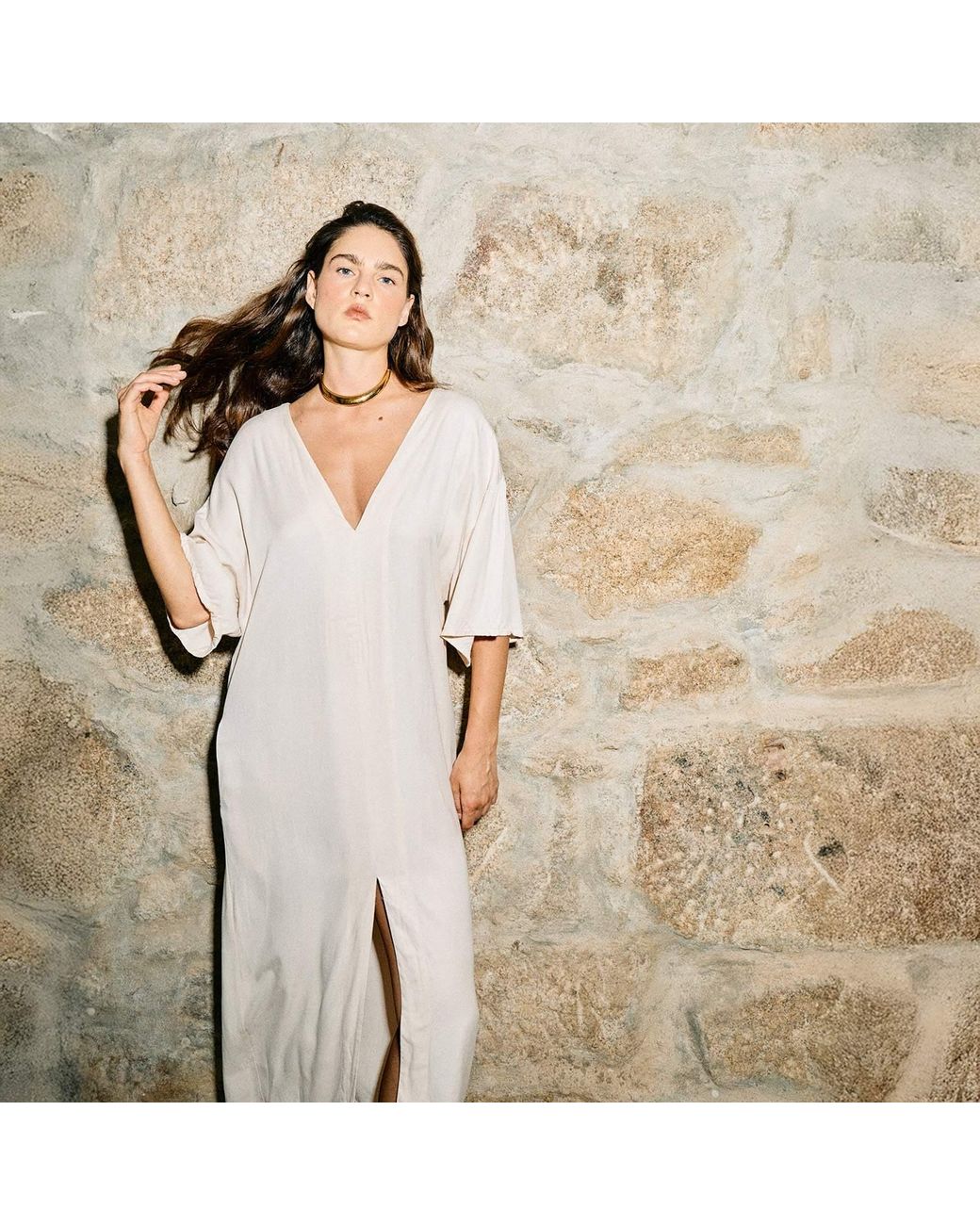 Casa Lélé Natural The Lana Kaftan Dress