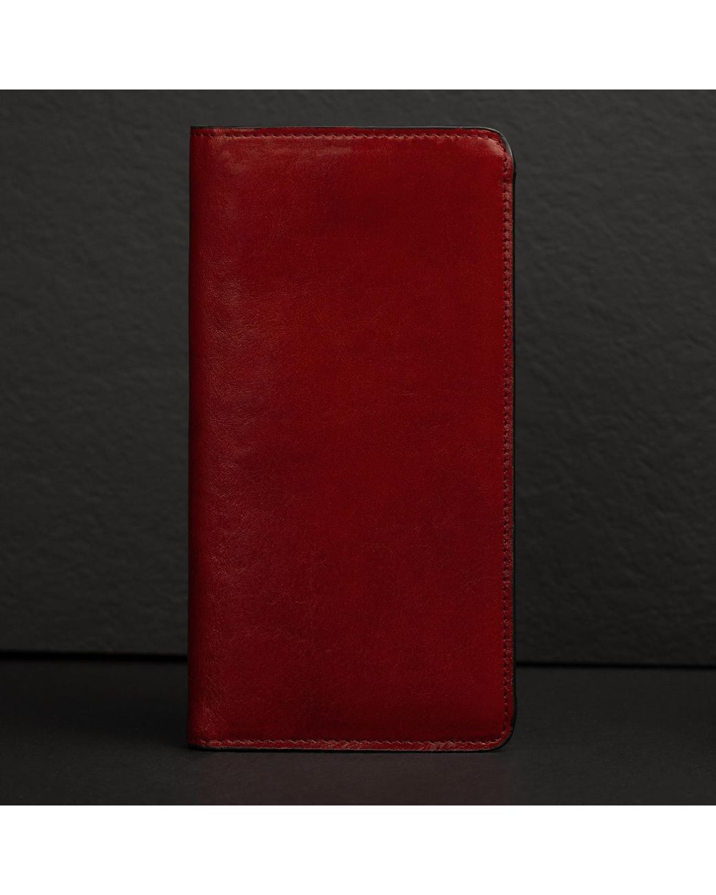 Time Resistance Red Leather Coat Wallet