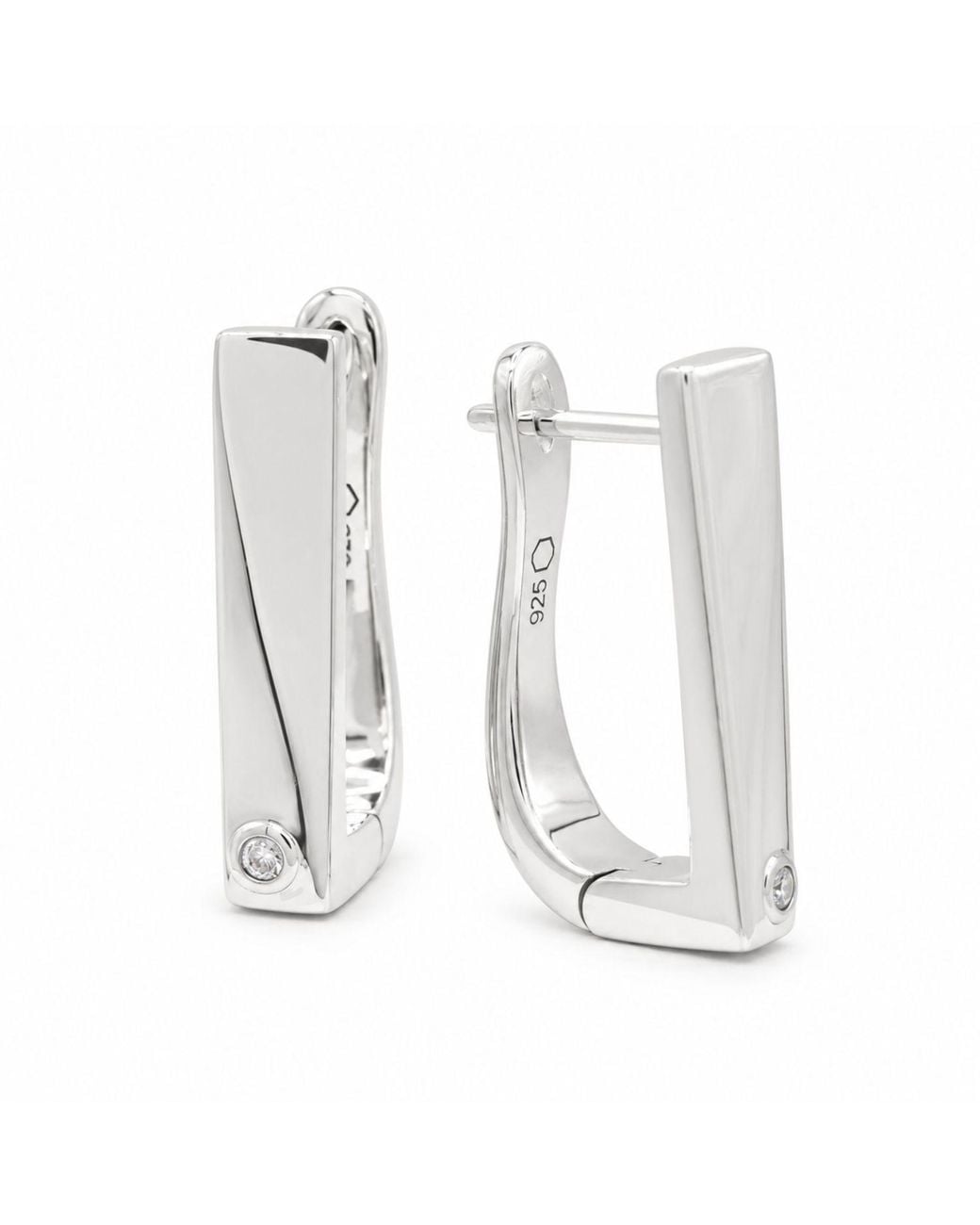 Cier White Flex Diamond Hoop Earrings