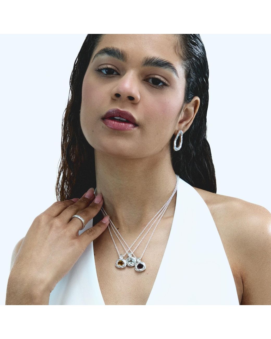 De Roms Metallic Molten Garnet Soul Necklace