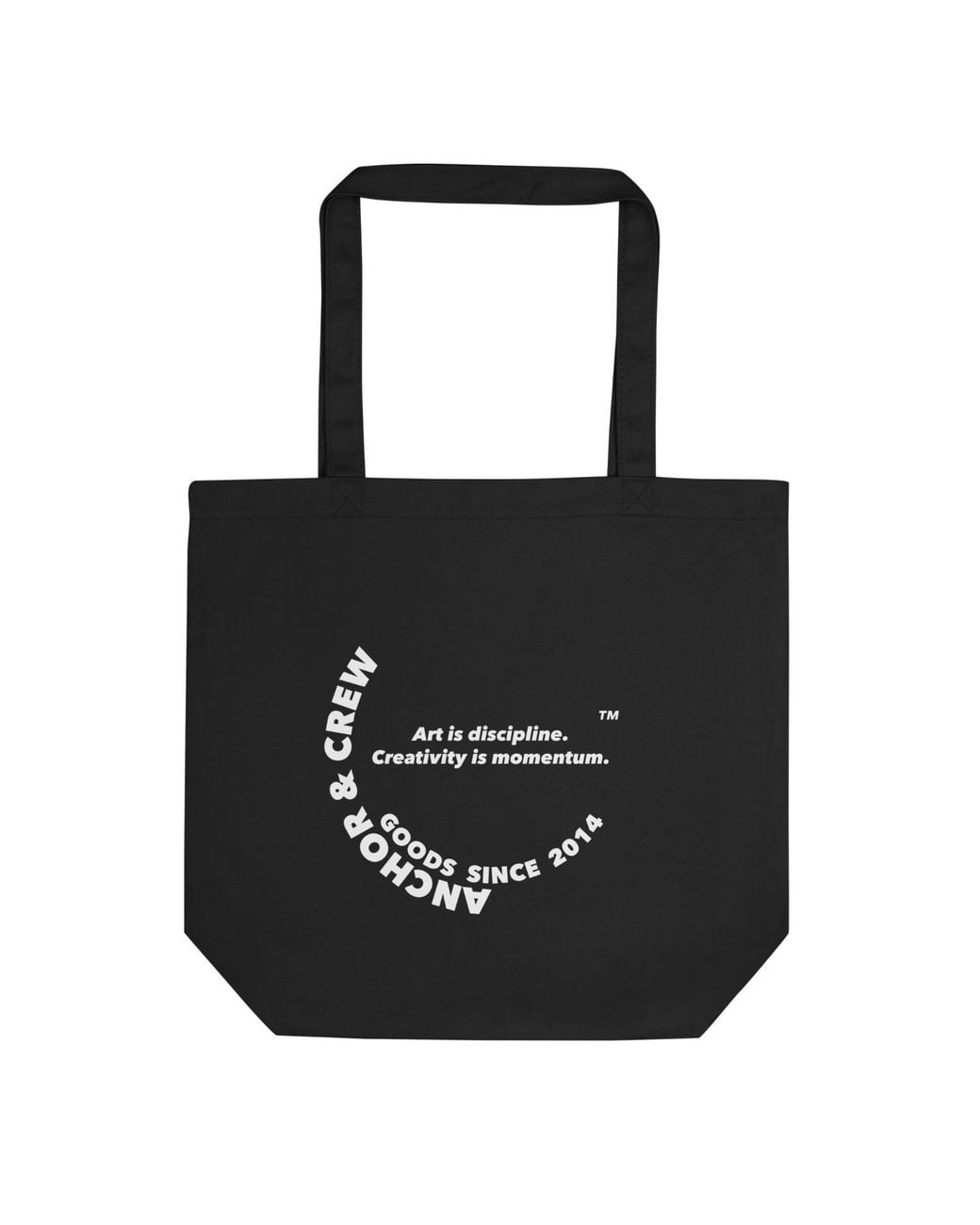 Anchor and Crew Black Art & Momentum Creative Standard Recycled Cotton Tote Bag for men