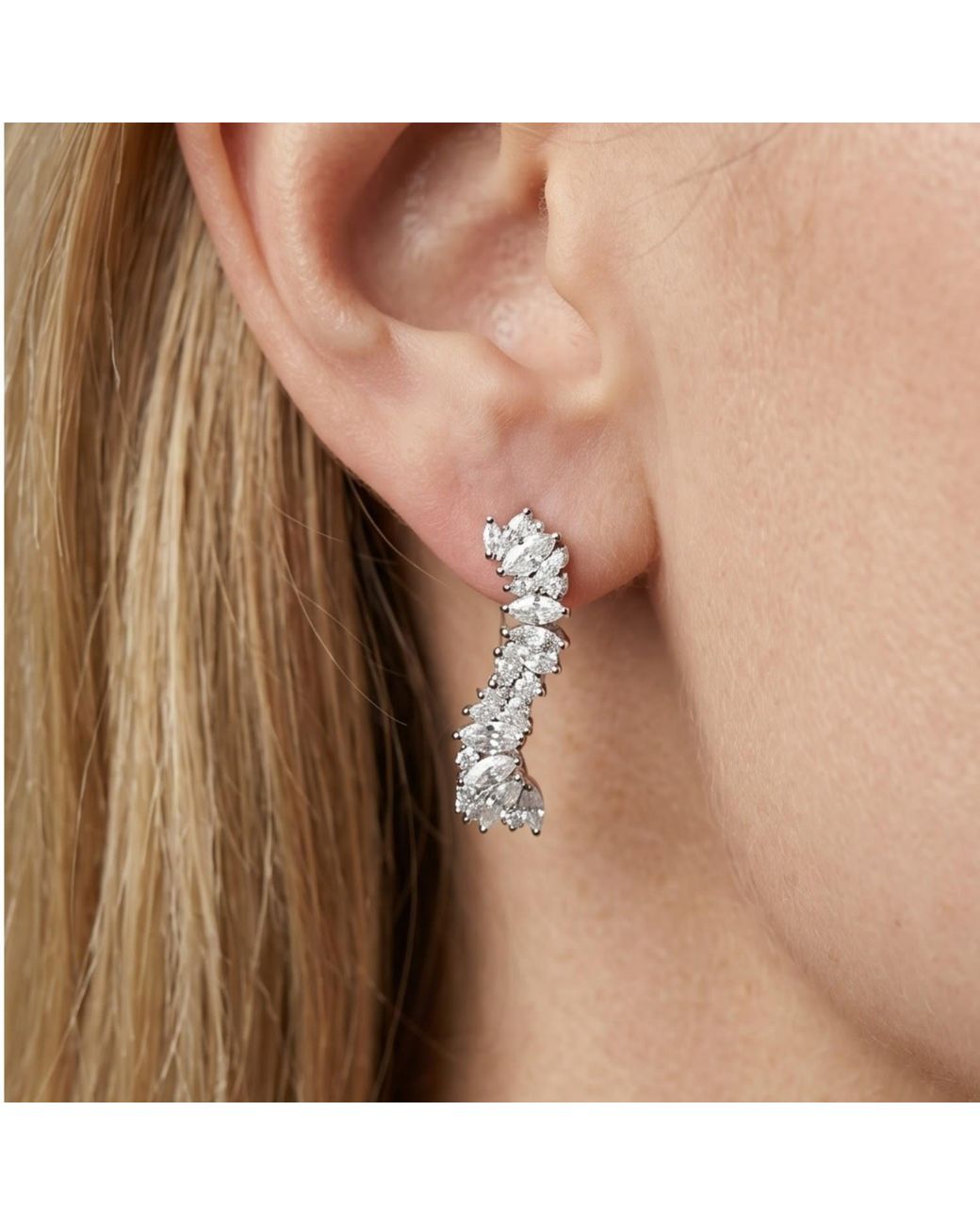 Uchi and Soto White Nami Stone Wave Earrings