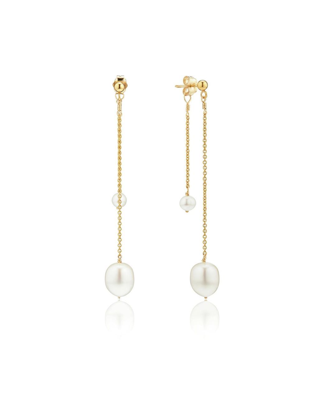 Lily & Roo White Layered Large And Small Pearl Earrings