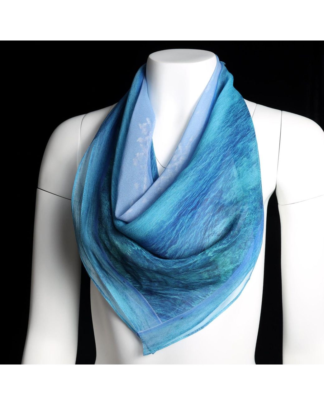 Babs Boutique NYC Blue Silk Square Scarf