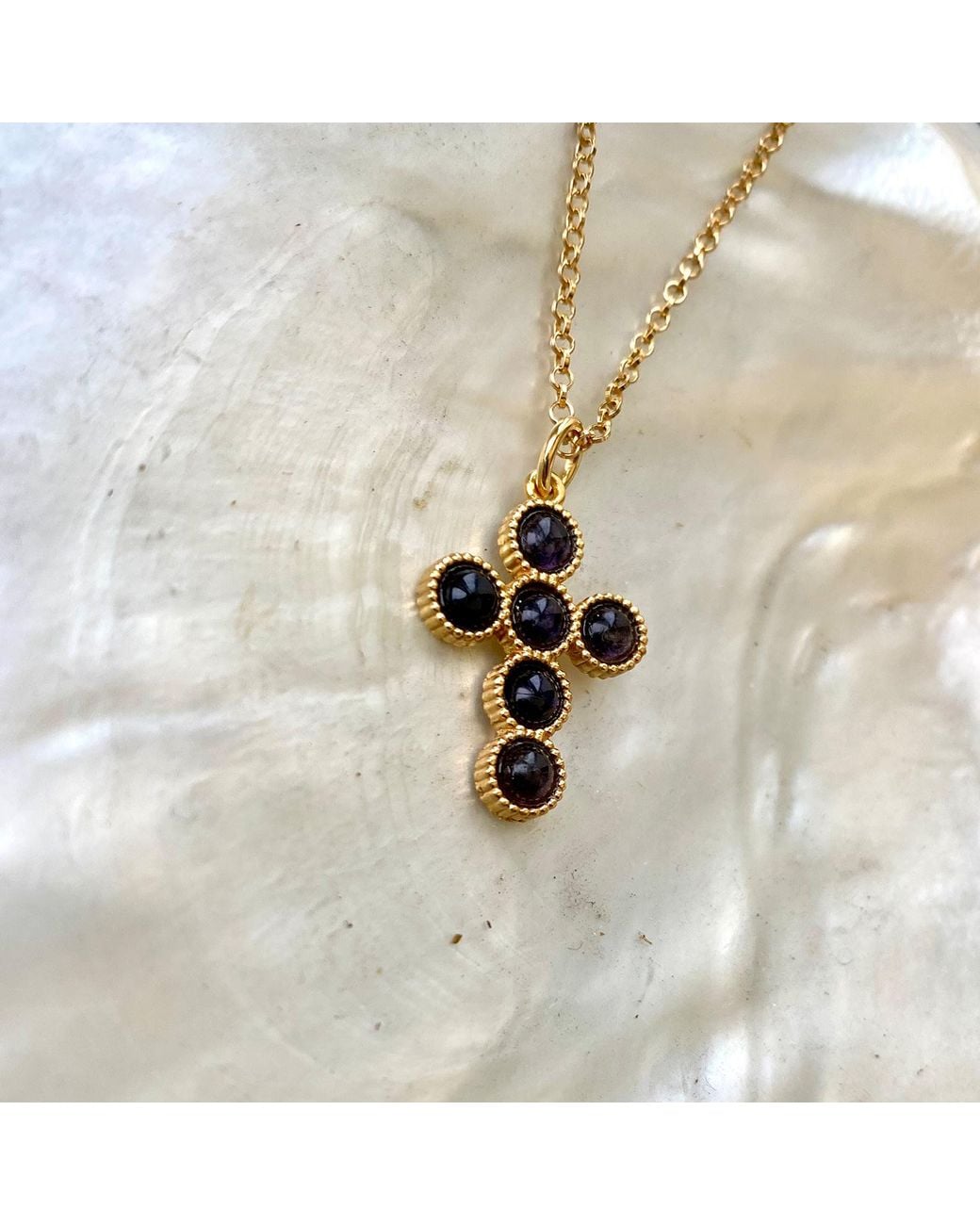 Vintouch Italy Metallic Hope-Plated Iolite Necklace
