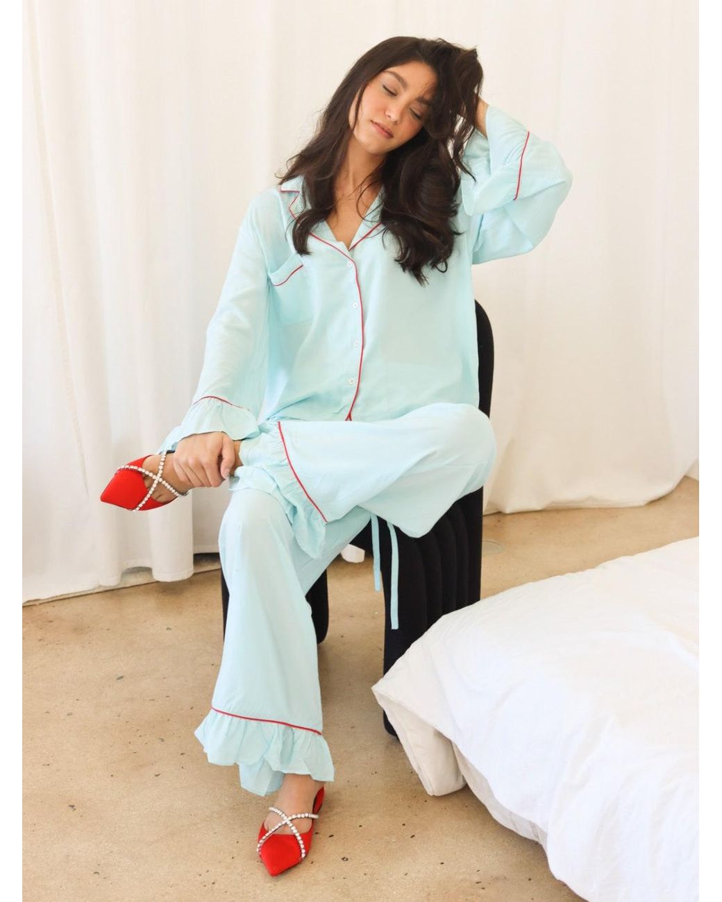 Carolina Benoit Blue Luxury Bamboo Pajama Set