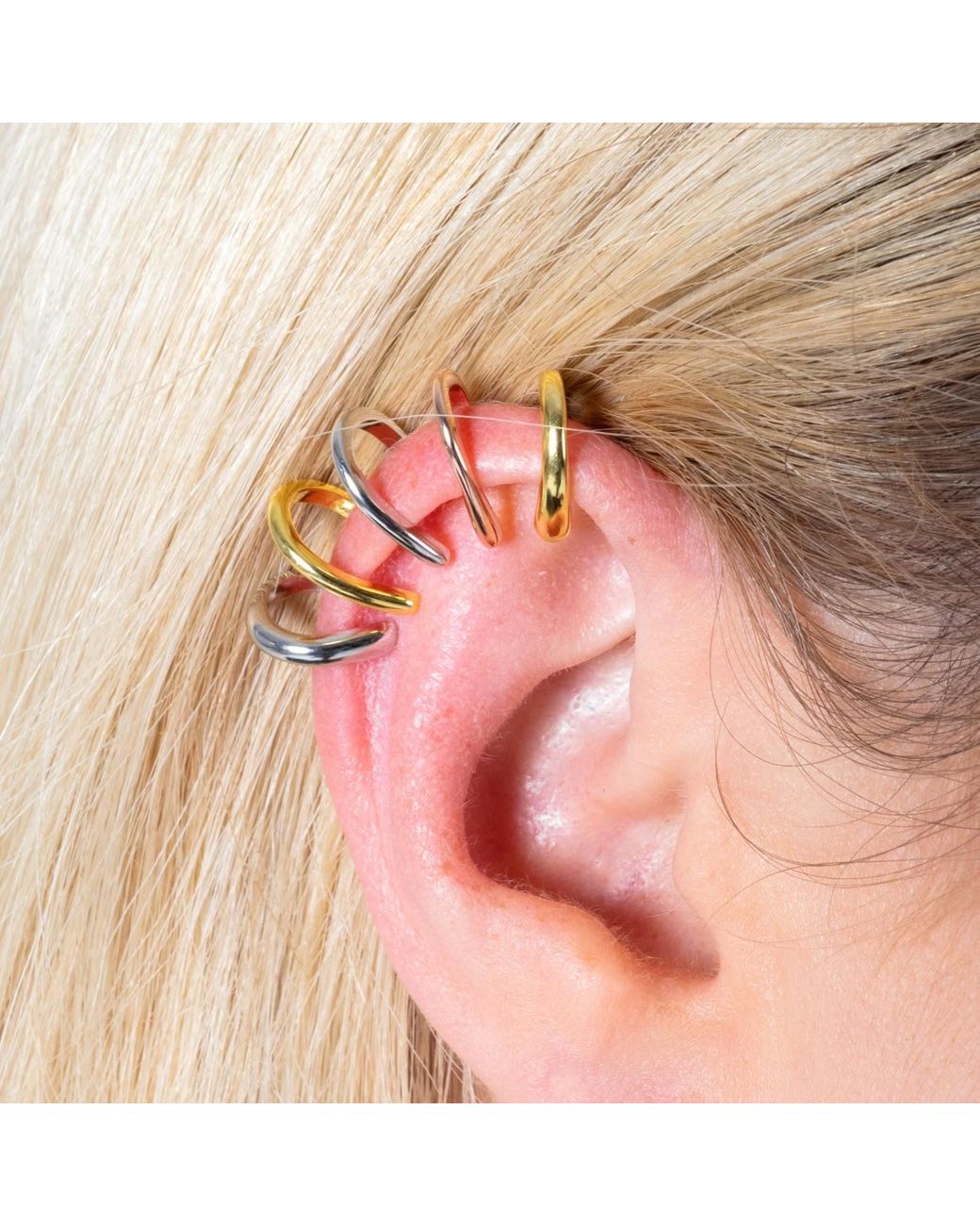 Lucy Quartermaine Metallic Waterfall High Ear Multi Colour Cuff