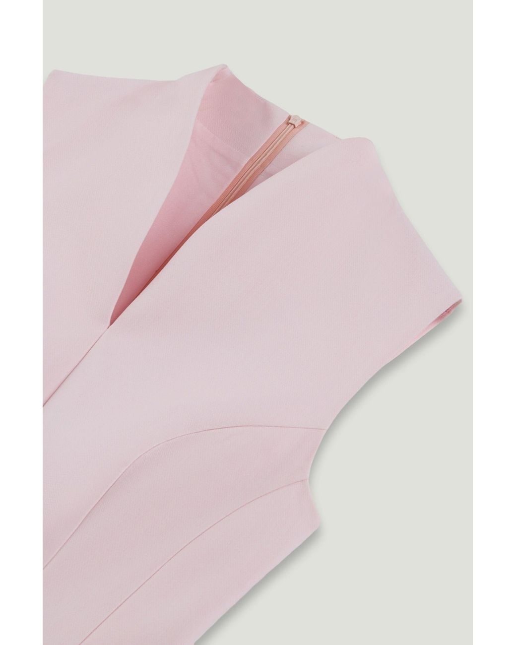 Nocturne Pink Mandarin Collar Mini Dress