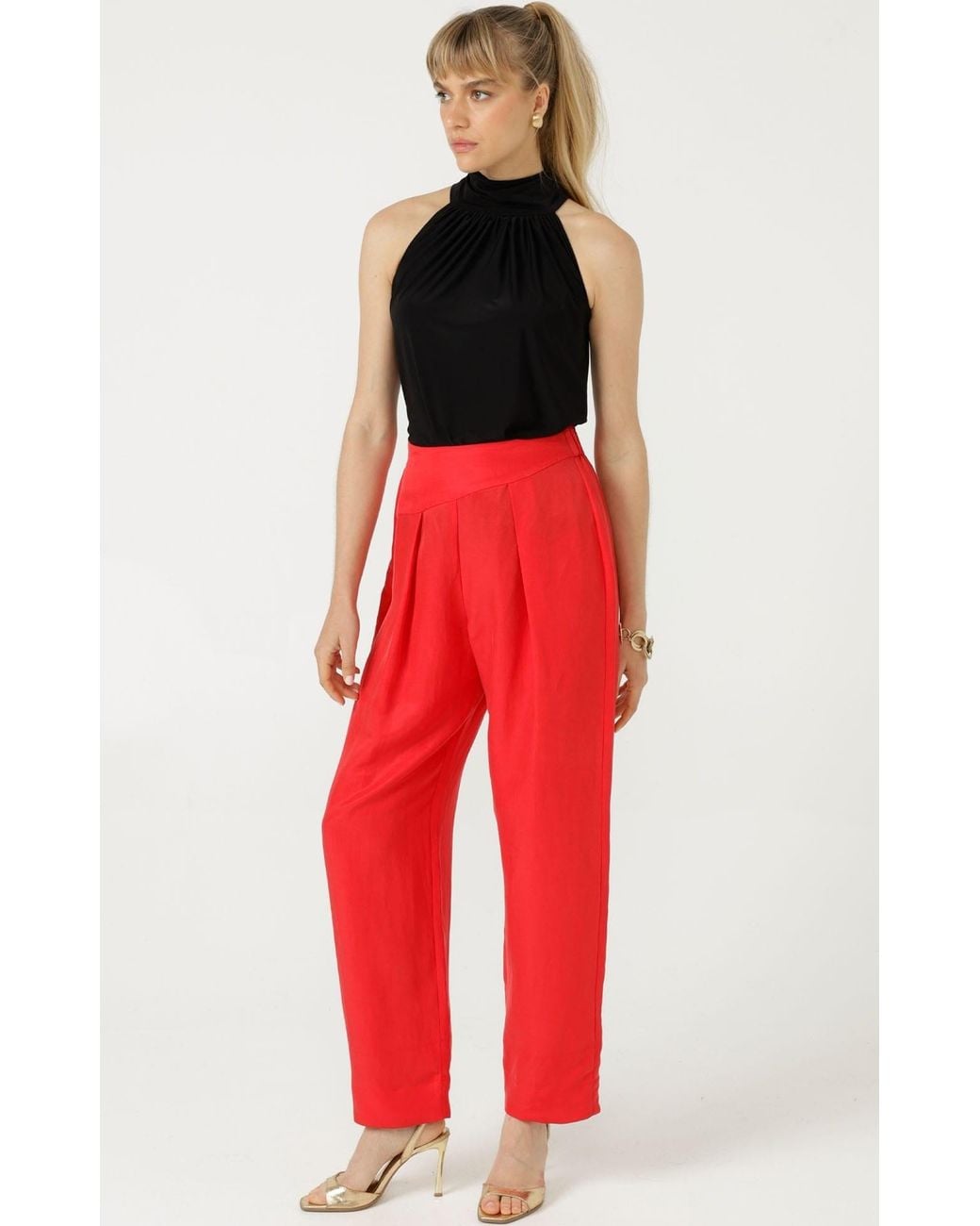 SACHA DRAKE Red Corfu Pant