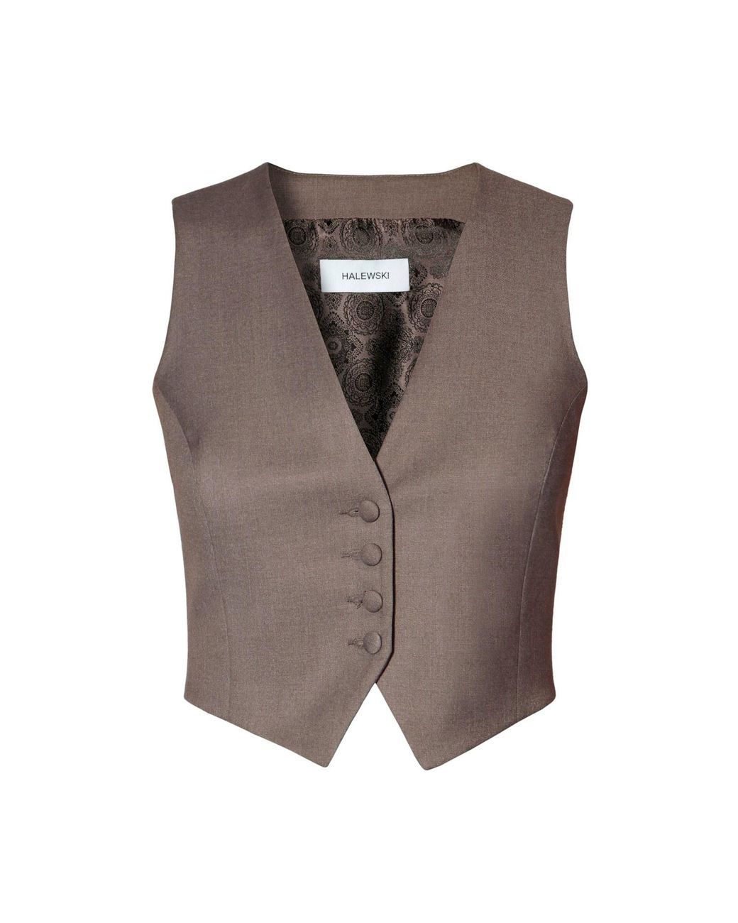 AGGI by HALEWSKI Brown Sylvia Melange Suit Vest
