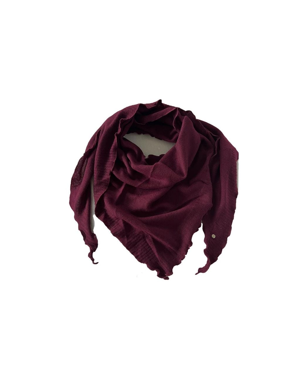 tirillm Purple Palma Triangle Cashmere Scarf Deep Burgundy