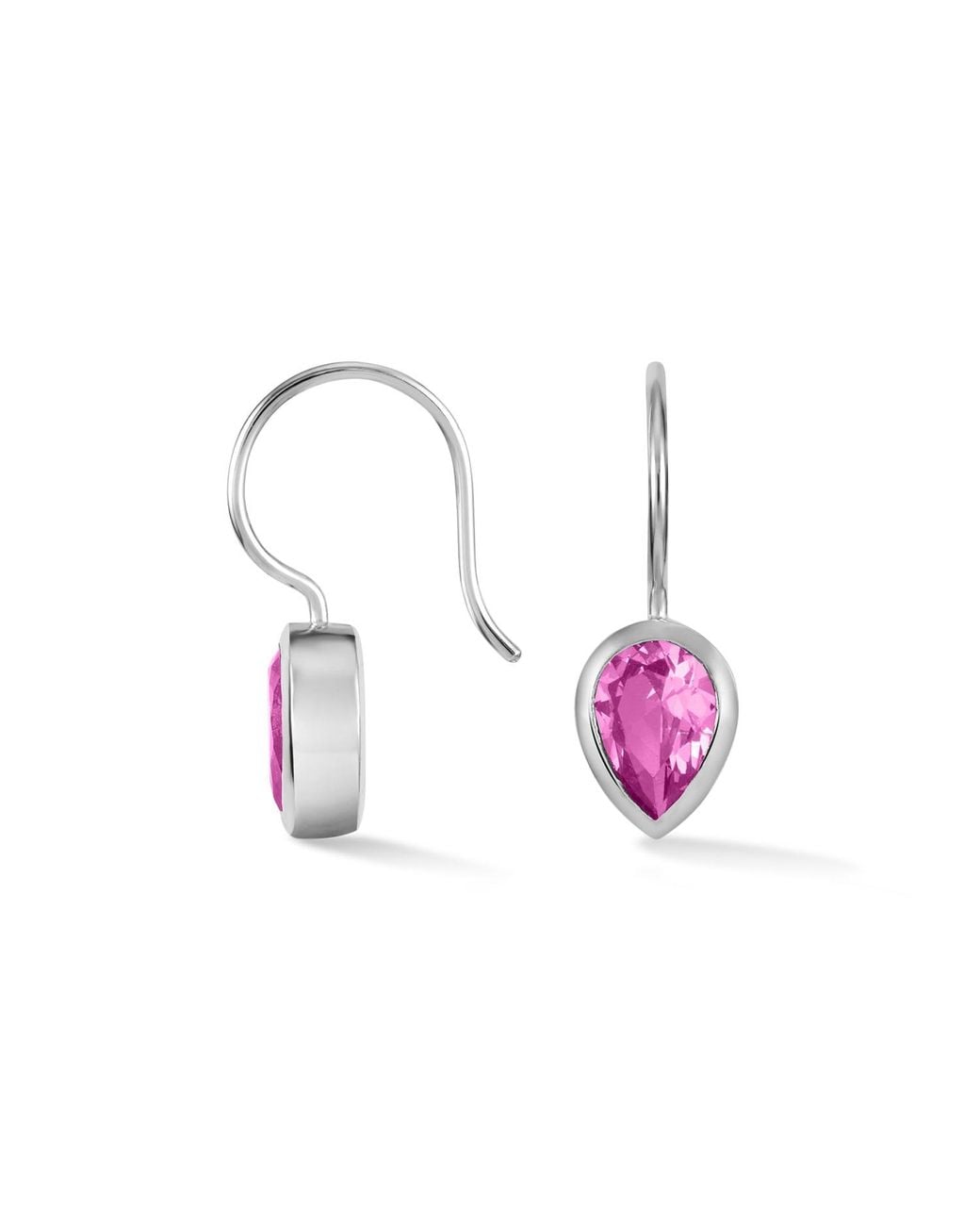 Dower & Hall Pink Pear Quartz Earrings