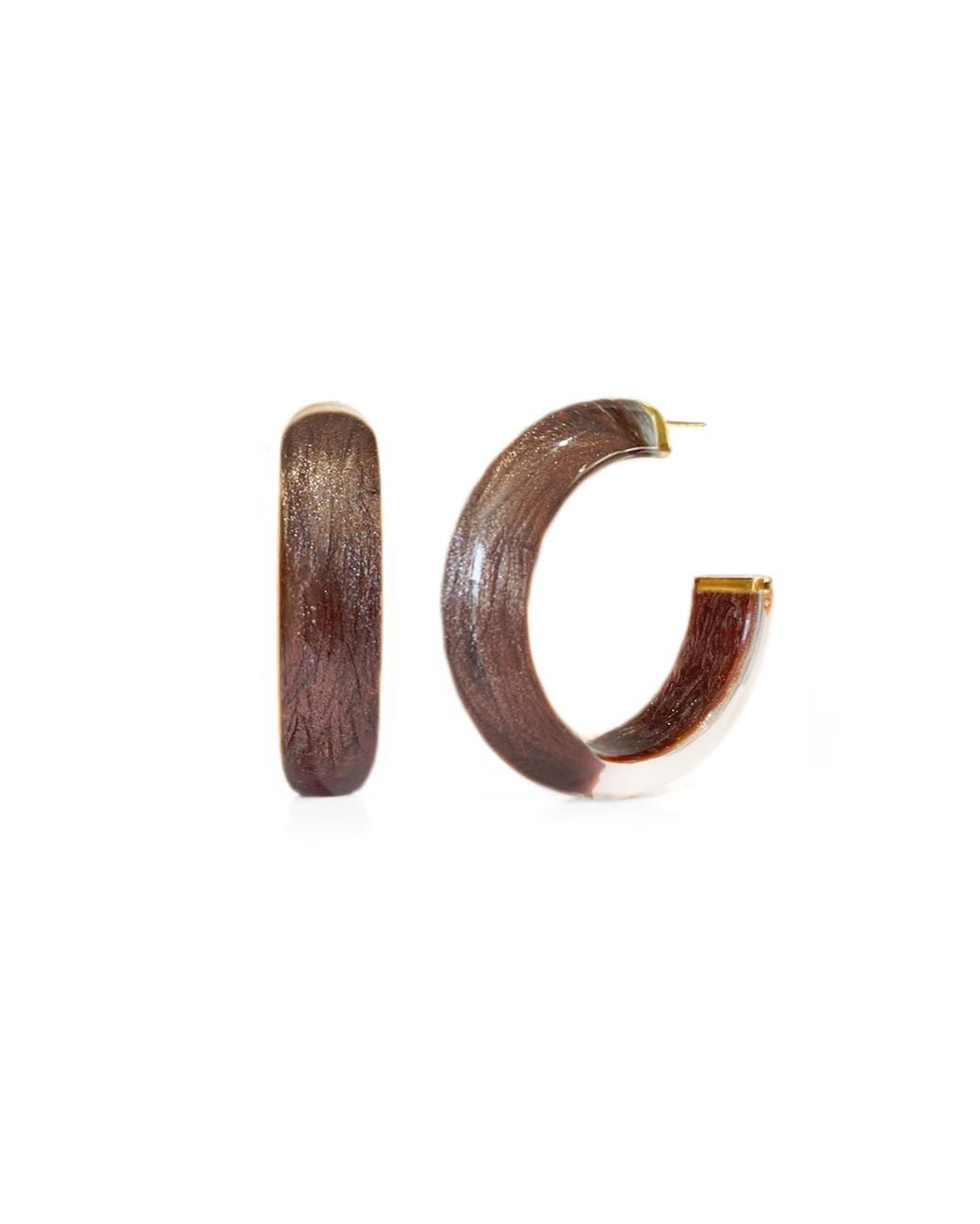 Gold & Honey Multicolor Small Cocoa Illusion Hoops