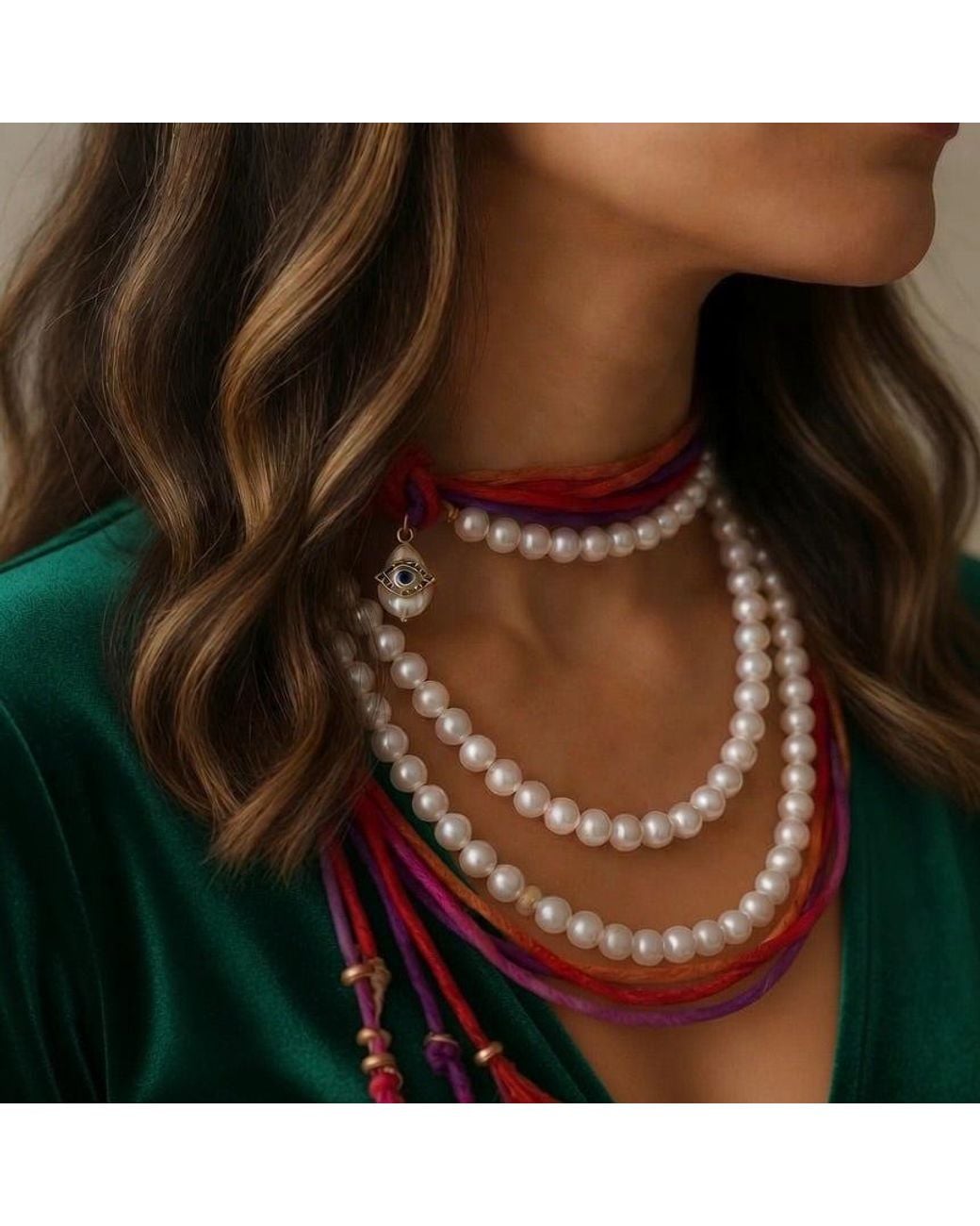 Persia Dona Jewelry Red Exotic Pearl Necklace