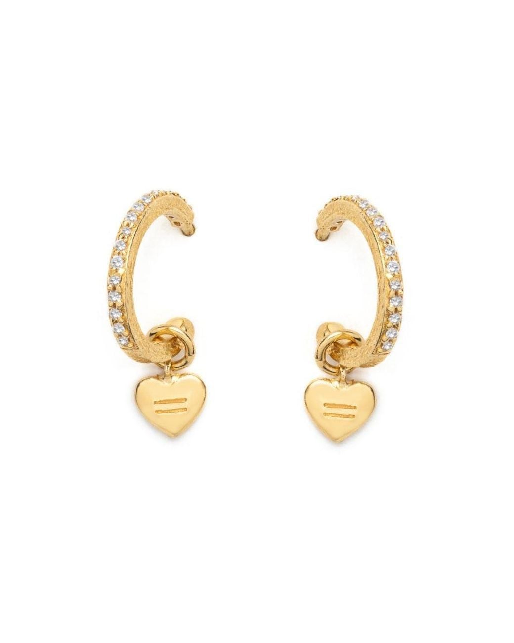 With Love Darling Metallic Equality Heart Hoops