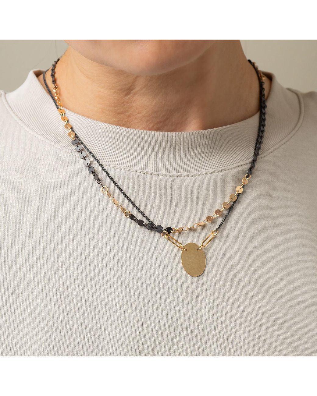 Kate Koel Metallic Mixed Metal Chain Necklace