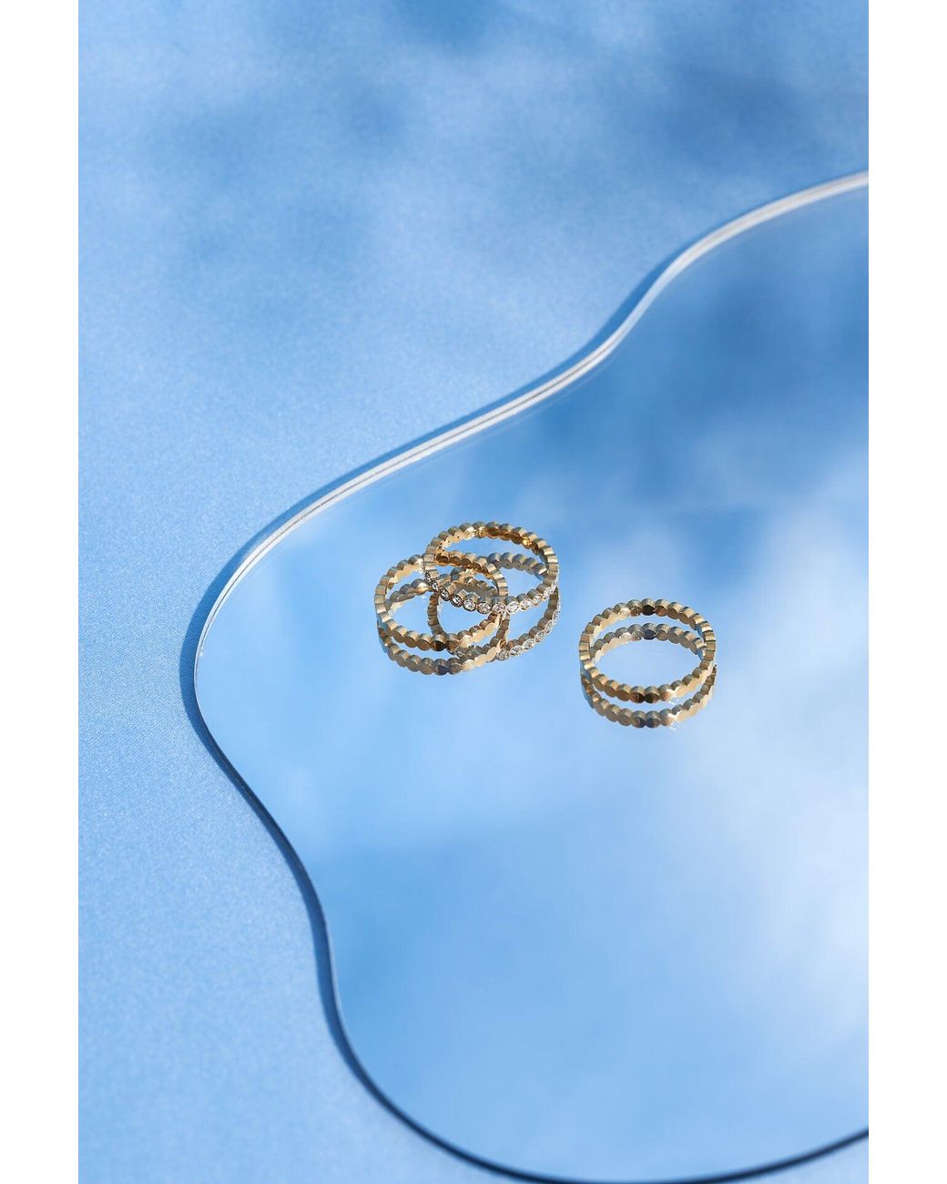 Ballinger Jewellery Metallic Triple Stacking Scalloped Three-In-One Ring Set