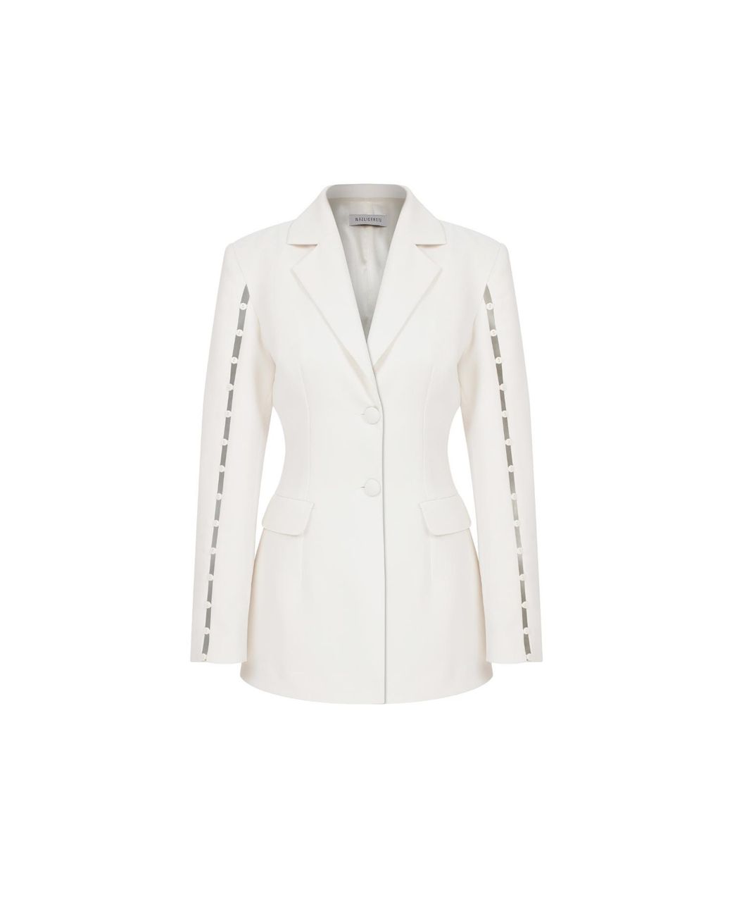 NAZLI CEREN White Marylebone Crepe Blazer In Vanilla Ice