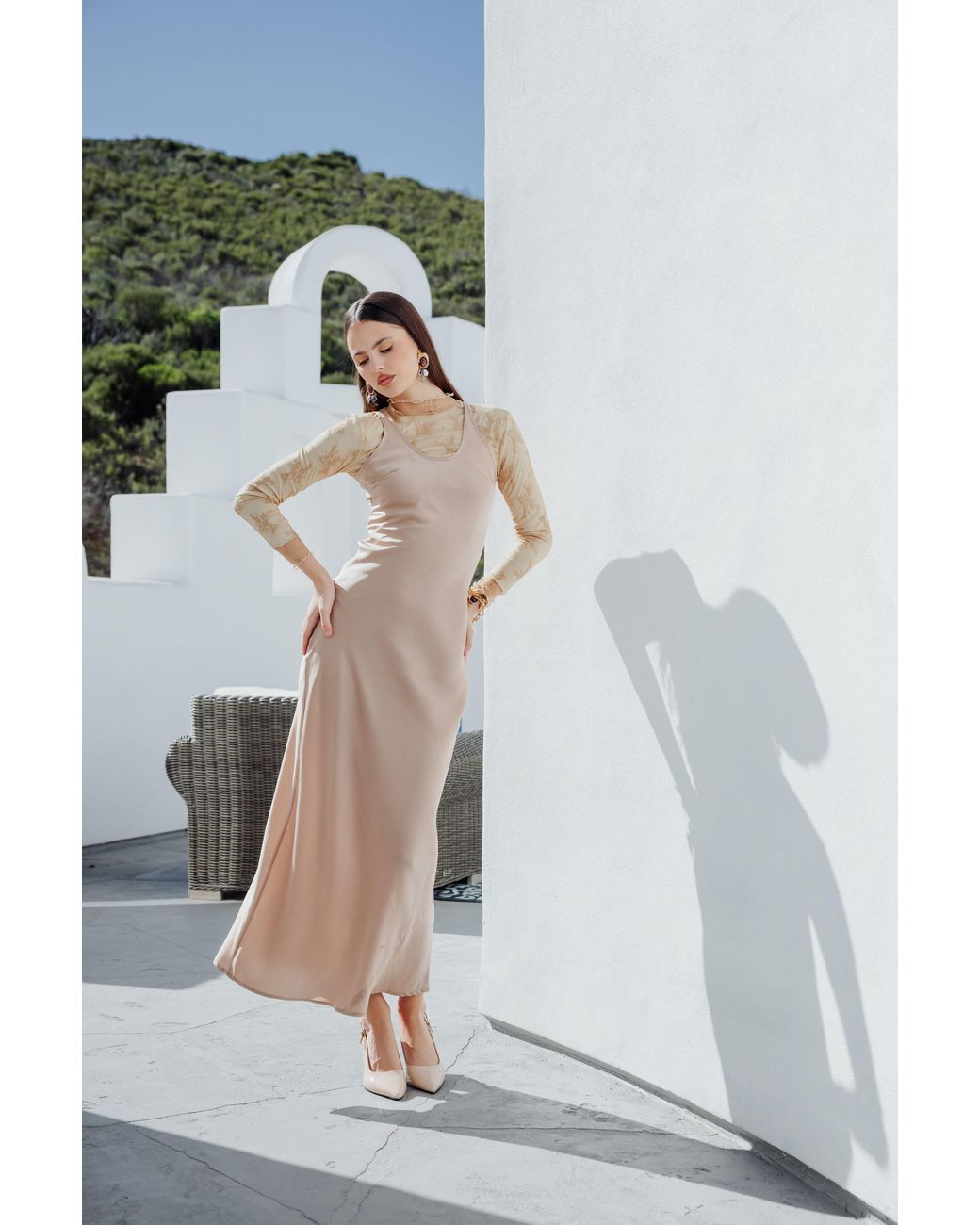 Rave on Trend Natural Neutrals Slip Jumper Dress