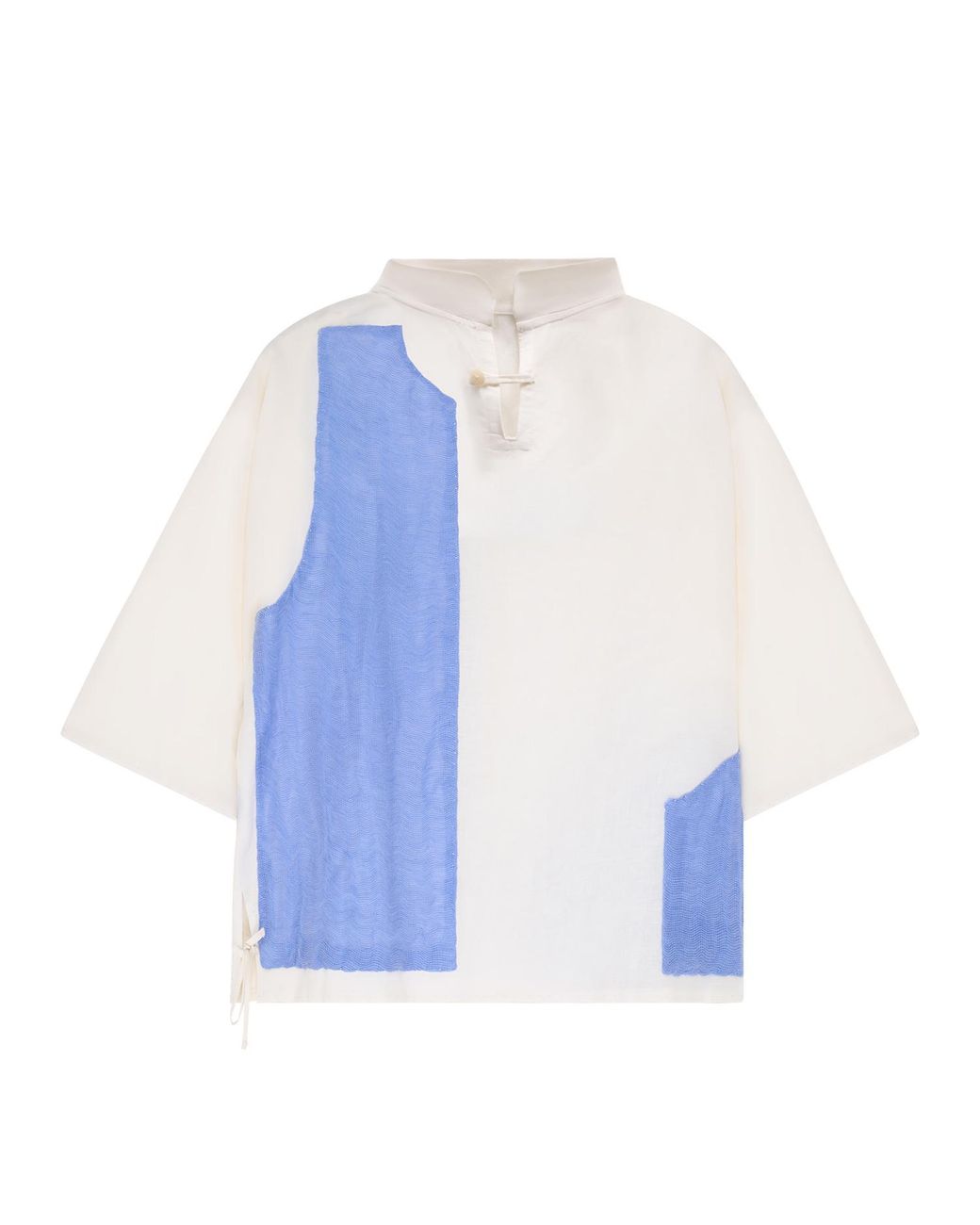 Maison Louis Cotton And Skyblue Gauze Top for men