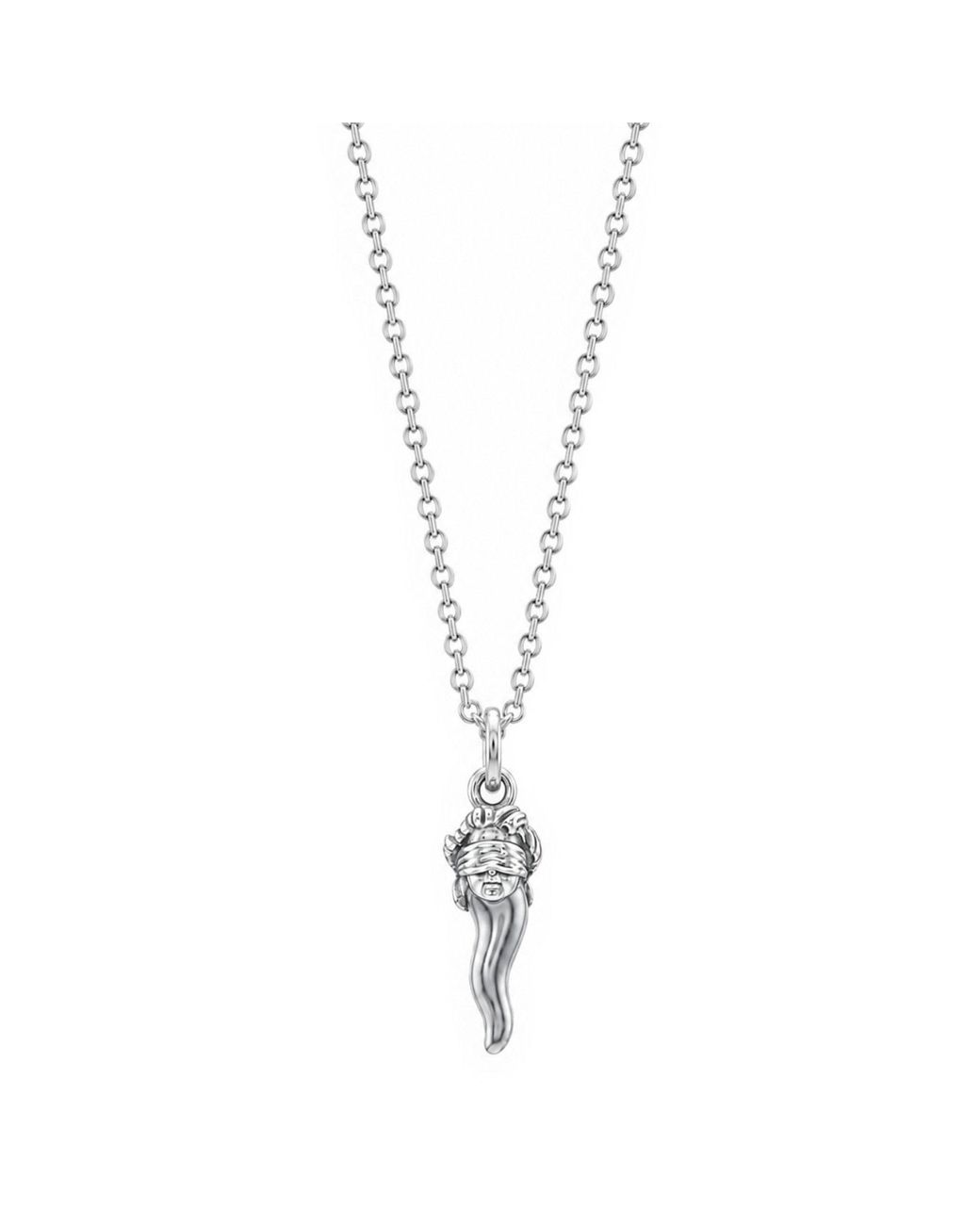 Unaloe Metallic Sterling See No Evil Italian Horn Pendant Necklace