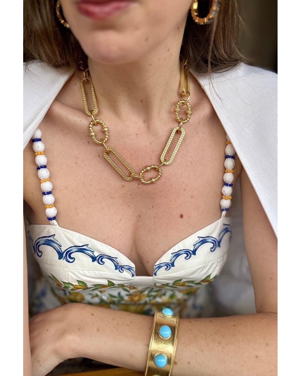 Laura Gray Metallic Milly Toggle Necklace